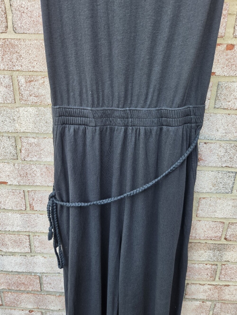 PACT NWT Organic Cotton Wide Leg Jumpsuit Charcoal Black Size M - Picture 5 of 9